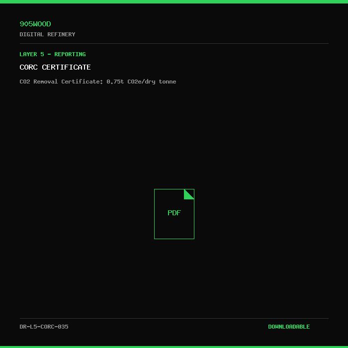 CORC Certificate - 905WOOD Digital Refinery Document