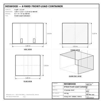 4-yard wood-only dumpster bin for small residential projects in Hamilton and GTA