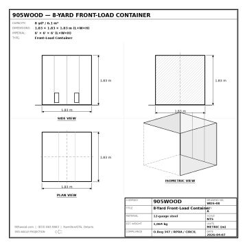 8-yard wood-only dumpster bin for mid-size renovation projects in Hamilton and GTA