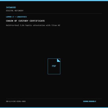 Chain of Custody Certificate - 905WOOD Digital Refinery Document