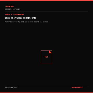 WSIB Clearance Certificate - 905WOOD Digital Refinery Document