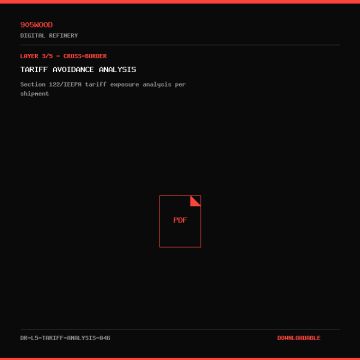 Tariff Avoidance Analysis - 905WOOD Digital Refinery Document